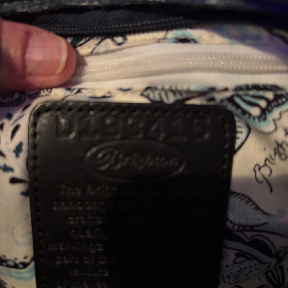 Brighton Navy Blue Pebbled Leather Shoulder Bag - Picture 6 of 11